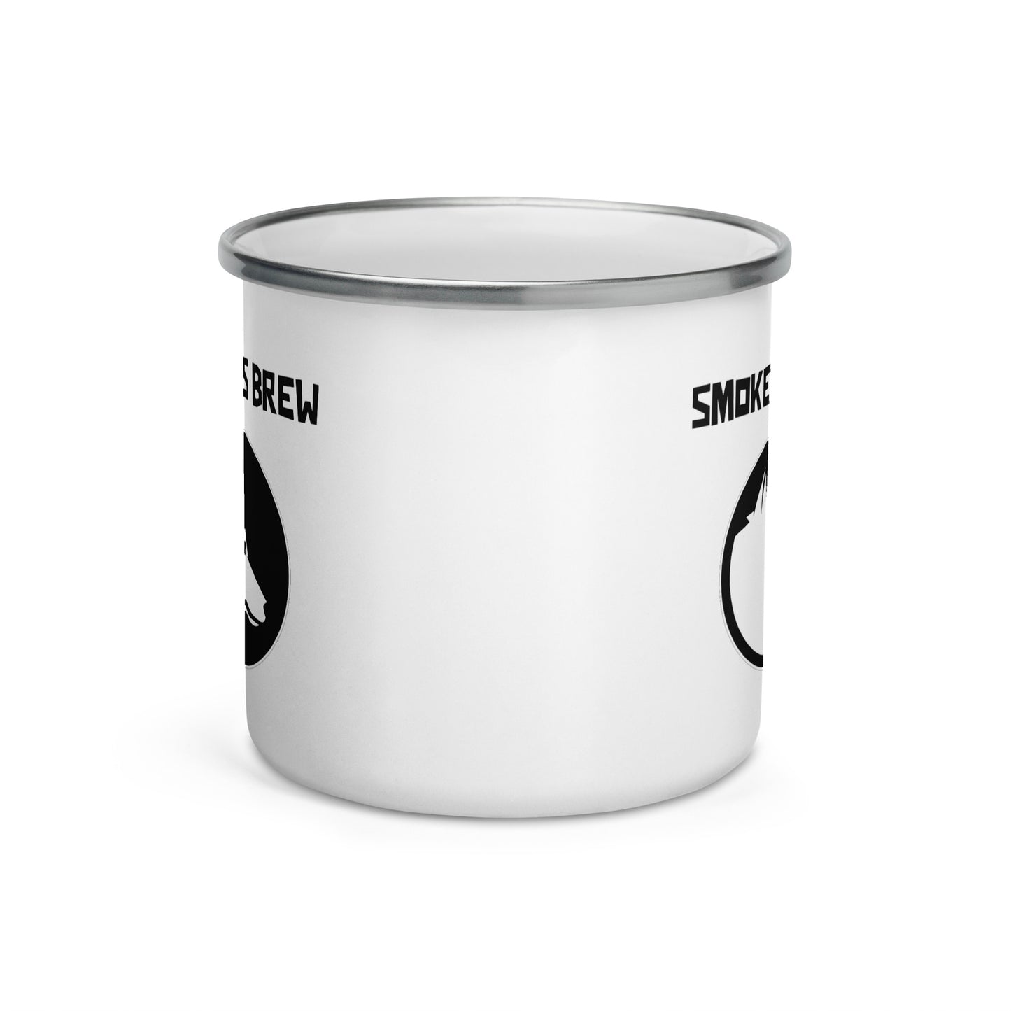 Smokey's Brew White Enamel Mug